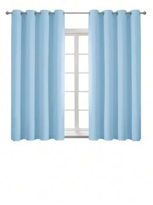 Estelar Textiler 素色單片遮光窗簾淡藍色極簡窗簾適用於客廳、臥室 - 淺藍色 - 查看 22