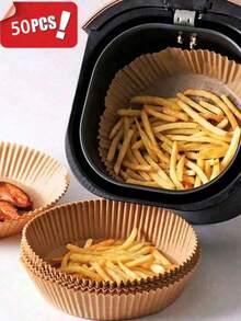 50/100/200片装方形一次性空气炸锅垫（6.3英寸），纸质空气炸锅垫，纸质烘焙杯，烘焙托盘，烤箱配件，烘焙工具，厨房小工具，厨具 - 圓形 - 查看 5