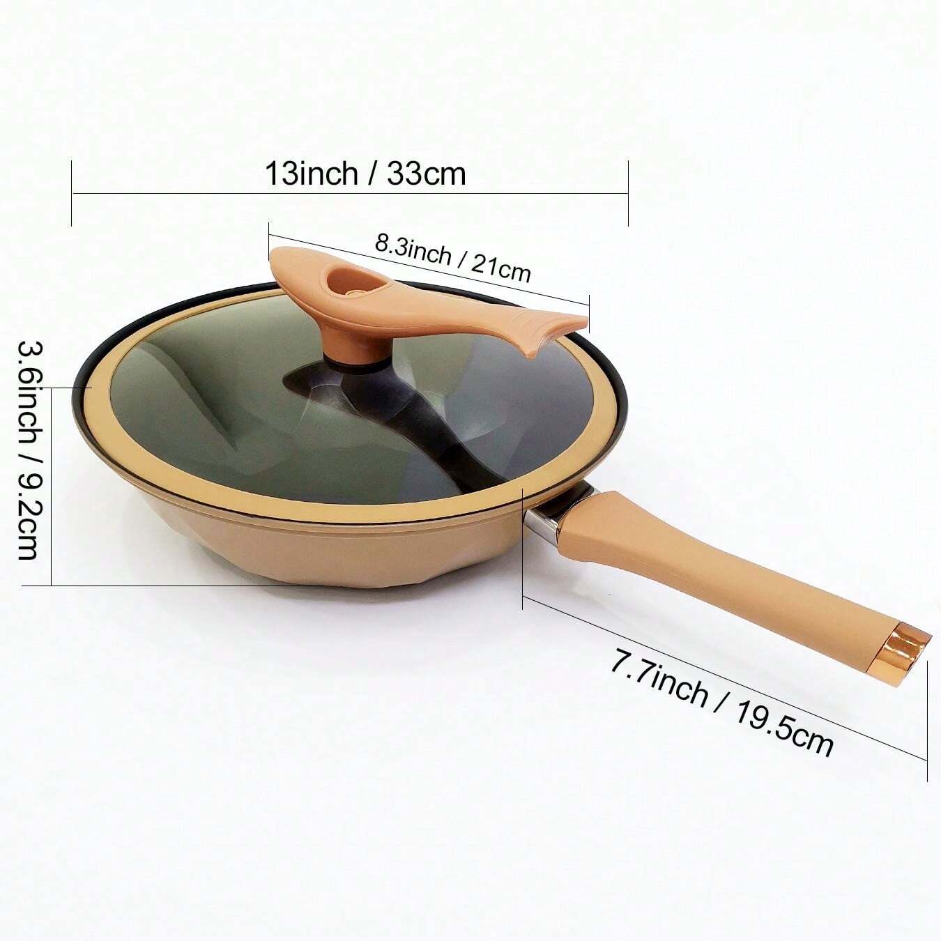 Titan-Pfanne 26cm Mit Deckel - Antihaft Gehämmerter Wok Für Gesundes Kochen