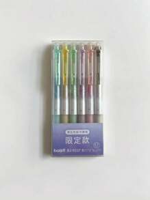6入組彩色閃光按壓可擦筆,學生和畢業生的完美禮物,帶有易於擦除功能的中性筆 - 彩色 - 查看 13