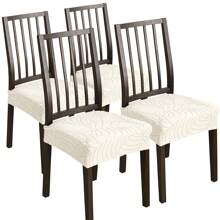 1/4 Pieces Of Chair Seat Cover With Leaf Pattern, Elastic, Detachable And Washable Chair Protection Cover, Suitable For Home Decoration Of Hotels, Restaurants And Banquets.