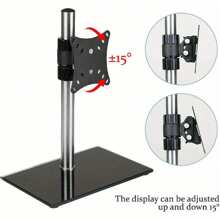 Monitor Stand 13 - 27 Inch Monitor Arm Curved Screen Monitor Mount Tempered Glass Base Monitor Stand Adjustable Ergonomic Pc Monitor Arm - Black - View 7