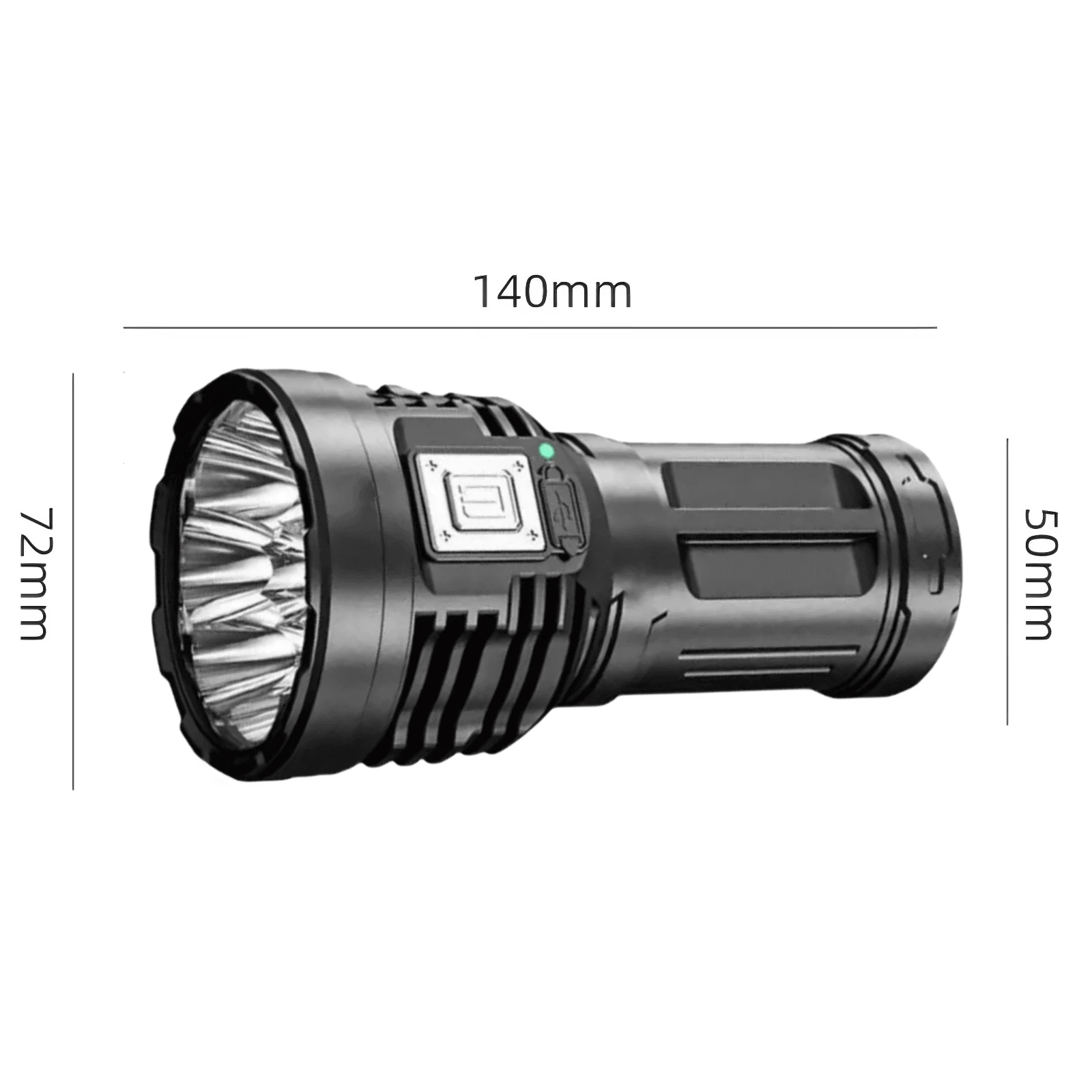 Strong Light HighPower LED Flashlight With Bright 8LED Side Light COB