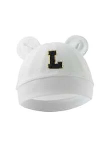 1pc Baby 26 Letter Tire Cap, Soft Cotton Warm, Suitable For Boys And Girls Newborn Daily Life Use. - White - View 11