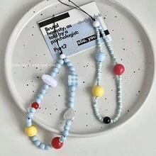 1pc Cute Cloud Decor Handmade Beaded Phone Strap,Camera Strap,Bag Charm, Keychain Gift - Multicolor - View 7