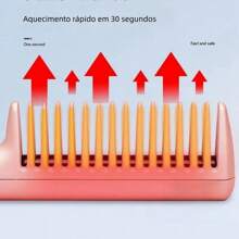2 In 1 Portable Cordless Straightening Brush, Ionic Hair Straightener & Curling Iron - 綠色 - 查看 2