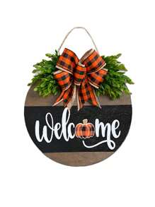 1 件家居装饰万圣节白色幽灵 BOO 白色骷髅门牌装饰南瓜木制工艺品吊坠万圣节花环趣味节日装饰门牌派对装饰 - 彩色 - 查看 13