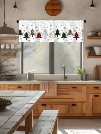1 pezzo Tenda per finestra a forma di albero di Natale, decorazione domestica moderna e alla moda, adatta per Natale e per uso durante tutto l'anno