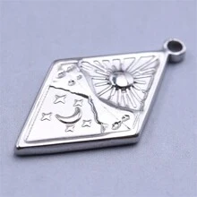 5 件装不锈钢万圣节/圣诞节金/银星、心形吊坠饰品，DIY 项链、手链、耳环、包包、衣服拉链装饰配件 - 不銹鋼配件 - 查看 20