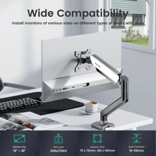 Nearhub MS-001 Monitor Arm Single Arm With C-Clamp & Grommet Mount,Flexible Adjustment 180° Swivel, Tilt +90° To -45°, 360°Rotation Effortless Installation Monitor Arm,Monitor Support Stand - màu đen - Xem 1