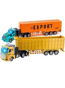 Remote Control Truck Super Large Container 36CM With Lights Orange Yellow FAST SHIPPING - 駝色 - 查看 1