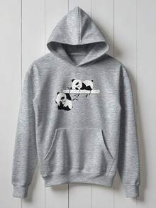 Lazy Panda Sweatshirt Cute Loving  1988 Flow Fx - Xám - Xem 1