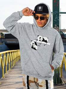 Lazy Panda Sweatshirt Cute Loving  1988 Flow Fx - Xám - Xem 6