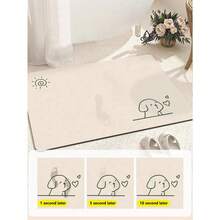 1pc Silica Gel Bath Mat, Water Absorbent Quick Dry Anti-Slip Bathroom Rug Carpet - Multicolor - View 5