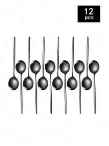 1/4/8/12 piezas Cucharilla pequeña de acero inoxidable, cucharilla para revolver café, cucharilla de postre, útiles escolares, regalo de Navidad