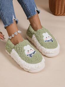 Dép giữ nhiệt cho nữ, giày thời trang mới không quai hậu dễ thương đi trong nhà/ngoài trời 2024 dành cho nữ - màu xanh lá - Xem 3