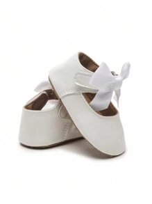 1 Pair Cute Bowknot Princess Style Toddler Girl Prewalker Shoes - White - View 7