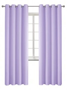 Estelar Textiler 素色單面板遮光窗簾淡紫色極簡主義窗簾適用於客廳、臥室 - 淡紫色 - 查看 22