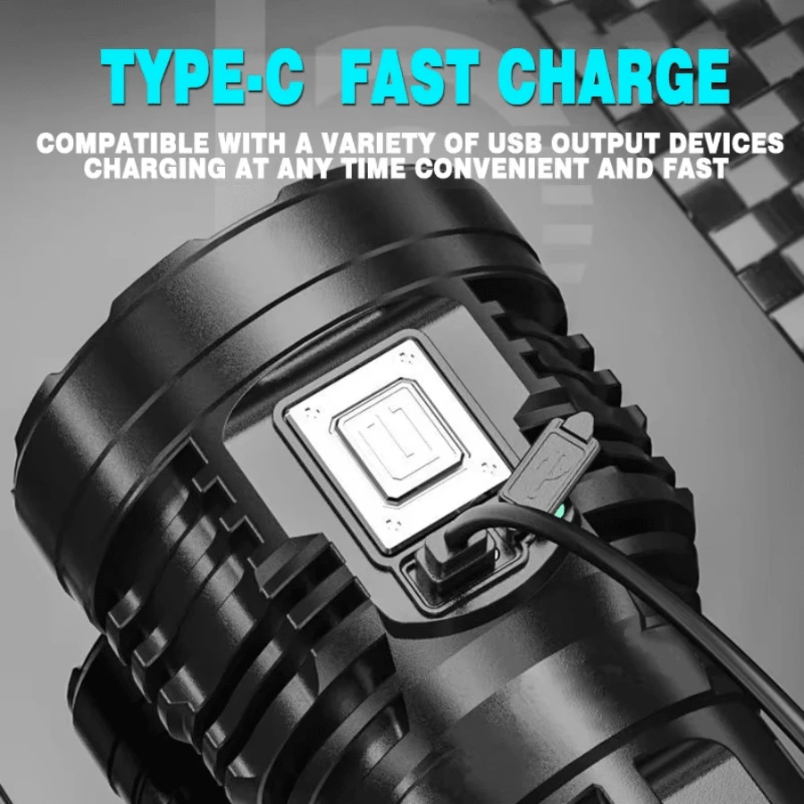 Strong Light HighPower LED Flashlight With Bright 8LED Side Light COB