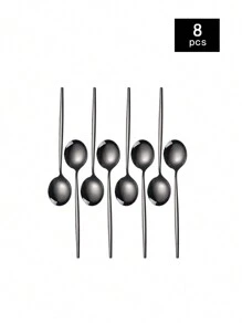1/4/8/12 piezas Cucharilla pequeña de acero inoxidable, cucharilla para revolver café, cucharilla de postre, útiles escolares, regalo de Navidad