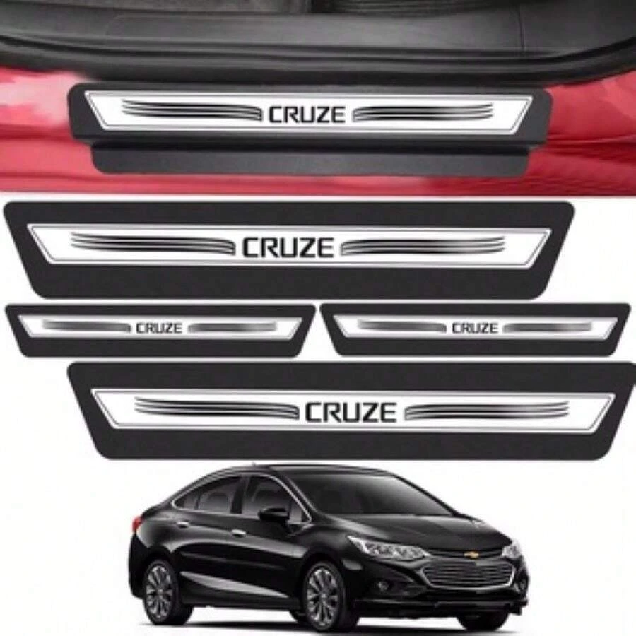 New Cruze Hatchback Sedan Door Sill Plus Adhesive Kit - Bạc - Xem 1