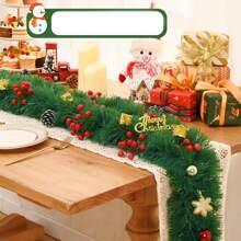 4m Grinalda de Natal Verde Artificial para Festa, Decoração de Casa, Enfeite de Árvore de Natal