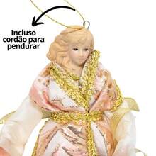 Kit 3 Decorative Angels Christmas Pendant Luxury Rose And Gold 17cm - Noel Decor - Màu hồng gỉ - Xem 4