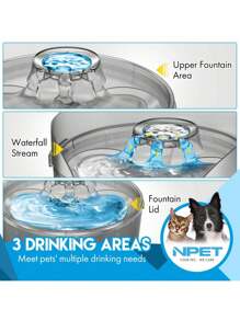 Ncat/Dog Lover Gift And Dog/Cat Mom Love Pet DF10-SG Dog Lover And Dog Mom Love Water Fountain, 1.3 Gallon/170oz/5L Large Automatic Dog Lover And Dog Mom Love Water Bowl Dispenser, Cat/Dog Lover Gift And Dog/Cat Mom Love Pet Water Fountain With Splatter Guard, Cleaning Kit For Dog Lover And Dog Mom Loves, Multiple Cat/Dog Lover Gift And Dog/Cat Mom Love Pets