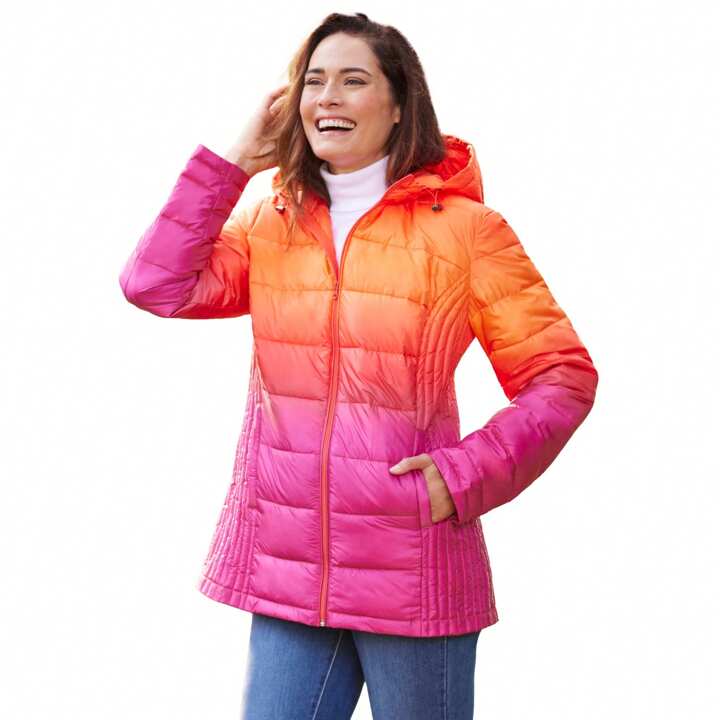 WOMAN WITHIN Woman Within Women s Plus Size Packable Puffer Jacket SHEIN USA