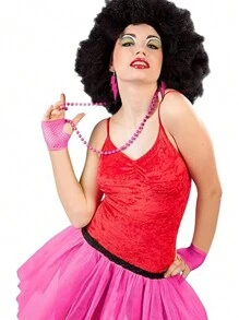 Forever & Moment 3/5/12 件女士 1980 年代霓虹服装配饰套装蝴蝶结头带闪电吊坠耳环串珠项链无指渔网手套手链万圣节装饰礼物万圣节派对礼物 - 多色 - 查看 6