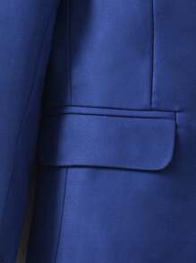 Veste de costume de gentilhomme à manches longues avec col châle bleu marine pour préado