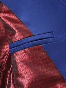 Veste de costume de gentilhomme à manches longues avec col châle bleu marine pour préado