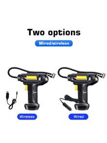 120 -Watt -Watt -Watt -Lapse Car Air Compressor, With Light Diode Lamps, Wireless Handheld Car Inflatable Pump Electric, Car Tire Airflame Tools - 黑色 - 查看 4
