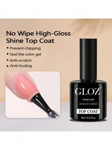 Gloz 3件套半永久凝胶指甲油套装，含底油、亮油和底胶 - 可卸UV/LED凝胶指甲油套装，适用于所有指甲类型，女士礼物