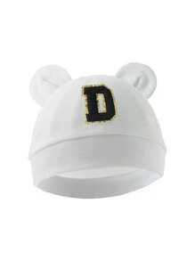 1pc Baby 26 Letter Tire Cap, Soft Cotton Warm, Suitable For Boys And Girls Newborn Daily Life Use. - White - View 23