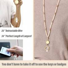 1Pc Lanyard Lanyards For Id Badges Teacher Lanyard Lanyards For Keys Retractable Lanyards For Id Badges Holder Cute Keychain Lanyard Women (Includes 2 ID Rubber Covers) Back To School