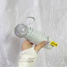 Mini Rhinestone Decorated Sun Umbrella For Women, Lightweight Portable Folding UV Protection Parasol,Spring Summer Picks,Brides Maid Gifts,Room,Bedroom Decor,Beach,Travel,For Men,For Women,Vacation - Multicolor - View 4