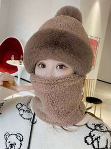 1 chiếc mũ thời trang đa năng, mũ và khăn quàng cổ 2 trong 1, lớp lót nhiệt dày và ấm, thấm hút ẩm, kiểu dáng đa năng, tuyệt vời để chụp ảnh, thời trang và thiết thực cho mùa đông thu - Nhiều màu - Xem 4