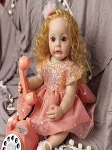 Reborn Dolls Full Silicone Body, Implanted Golden Curls, Realistic Painted Skin, Kids Birthday Toy - Nhiều màu - Xem 5