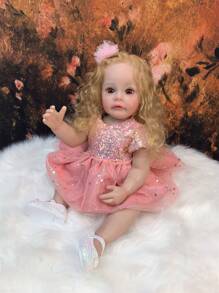 Reborn Dolls Full Silicone Body, Implanted Golden Curls, Realistic Painted Skin, Kids Birthday Toy - Nhiều màu - Xem 1