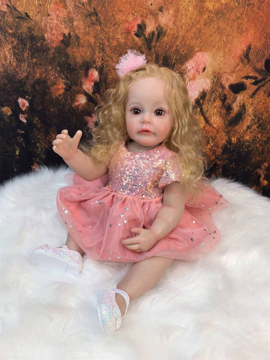 Reborn Dolls Full Silicone Body, Implanted Golden Curls, Realistic Painted Skin, Kids Birthday Toy - Nhiều màu - Xem 1