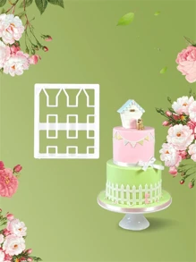 1 pieza Molde de cortador de fondant para cerca/celosía, molde y herramienta para hornear galletas - Multicolor - Ver 8