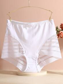 1 件纯色网眼镂空高腰性感舒适女士内裤