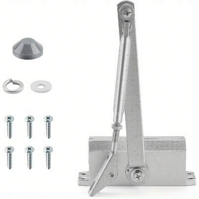 Door Closer Oxidized Cast Aluminum Door Closers For Interior Door Automatic Door Closer Hydraulic Adjustable Speed Soft Door Closer For 25-45kg Residential And Commercial Fire Doors Use