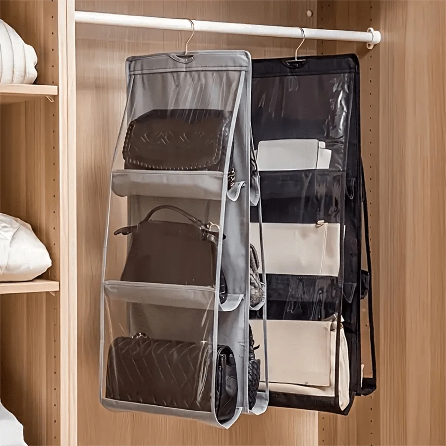 1pc, Multi Pocket Hanging Handbag Storage Bag, Wardrobe Dust-Proof Storage Rack, Clothing Bag Organizer, Space Saving Bag Storage Hanging Bag, Suitable For Wardrobes, Bedrooms, Living Rooms, Dormitories - Multicolor - View 1