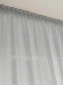 1 件装白色纯色窗帘，带钩环，安装简便，现代风格，涤纶面料，防尘防紫外线，适用于厨房、房间、客厅，适用于所有季节和装饰 - 灰色 - 查看 6