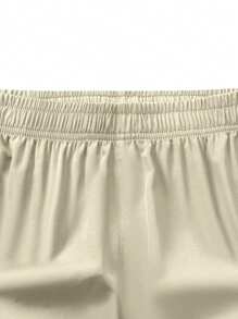 4 件装 男士 松紧腰带拉链口袋 休闲运动短裤 - 卡其色 - 查看 6