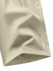 4 件装 男士 松紧腰带拉链口袋 休闲运动短裤 - 卡其色 - 查看 8