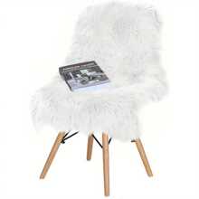 Faux Fur Rug Fluffy Imitation Sheepskin Carpet 40 X 60CM - Soft Furry Area Rugs For Living Room Bedroom Sofa Nursery Seat Pad White - White - View 4
