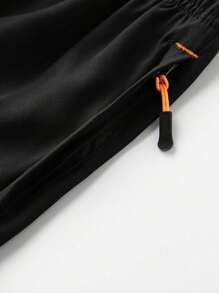 2 件装男士夏季运动短裤，松紧腰身沙滩装速干宽松沙滩短裤，带后口袋 - 黑色 - 查看 5